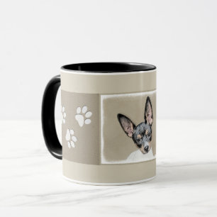 Caneca Pintura de Rat Terrier - Arte de Cachorro Original