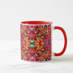 Caneca Pintura de redemoinho abstrato colorido fofo