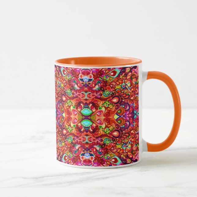 Caneca Pintura de redemoinho abstrato colorido fofo (Direita)