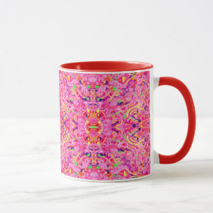 Caneca Pintura de redemoinhos abstratos coloridos fofos