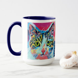 Caneca Pintura de Retrato de Gato Personalizado - Animal 