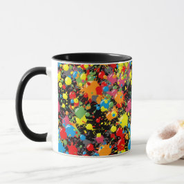 Caneca Pintura de Salpicos de Arco-íris PD