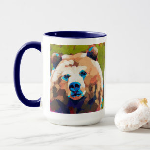 Caneca Pintura de Urso - Presente para Amantes de Animais