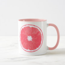 Pintura digital com fatia de toranja rosa