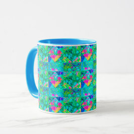 Caneca Pintura do Jardim com Hydrangea e Blues