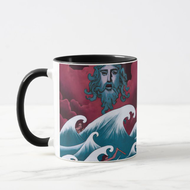Caneca Pintura do óleo de Crimson Neptune (Esquerda)