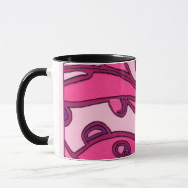 Caneca Pintura do painel cor-de-rosa abstrato (Esquerda)