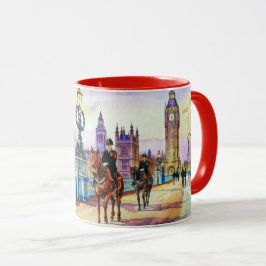 Caneca Pintura em Aquarela das Vistas da Ponte de Londres