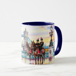 Caneca Pintura em Aquarela das Vistas da Ponte de Londres