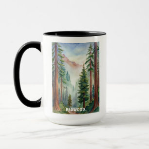 Caneca Pintura em Aquarela no Parque Nacional da Sequoia