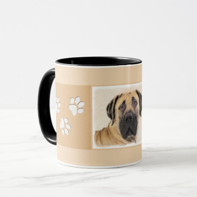 Caneca Pintura em Boerboel - Arte Cachorra Original (Frente Esquerda)