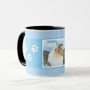 Caneca Pintura em Collie, em Montanhas (Rough) - Arte Can
