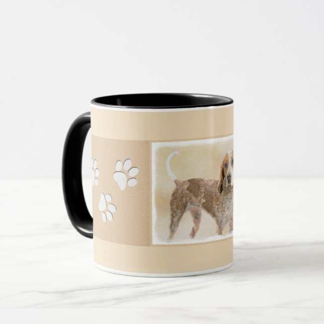 Caneca Pintura em Coonhound Inglês Americano - Arte Canin (Frente Esquerda)