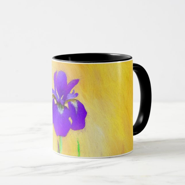 Caneca Pintura em Íris com pérola - Cão original branco A (Frente Esquerda)