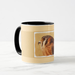 Caneca Pintura em Kestrel Americano - Arte original sobre