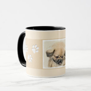 Caneca Pintura em Pekingese - Arte Cachorra Original