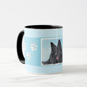 Caneca Pintura em Sheepdog Belga - Arte Cachorro Original