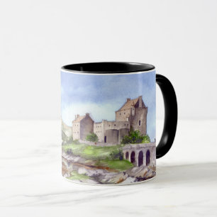 Caneca Pintura em Watercolor no castelo Eilean Donan