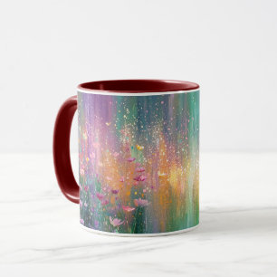 Caneca Pintura Floral Abstrata com Cores Vibrantes