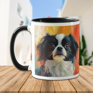 Caneca Pintura impressionista do cão japonês