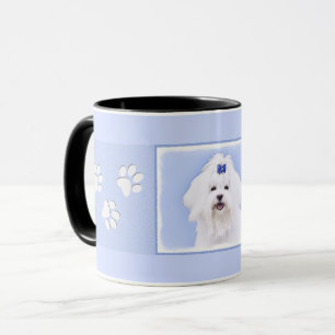 Caneca Pintura Maltesa - Arte Cachorra Original