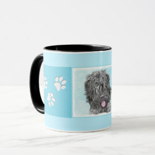 Caneca Pintura Terrier russa negra - Cachorro original bo