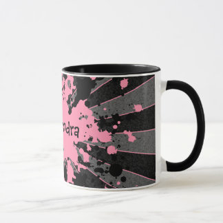 Caneca Pinturas rosadas e bonitas colocam o seu nome nele