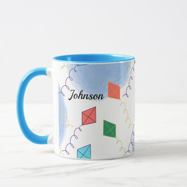 Caneca Pipas Caprichosas Nome do Padrão do Céu Multicolor (Esquerda)