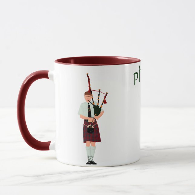 Caneca PIPER Xadrez Vermelho (Esquerda)