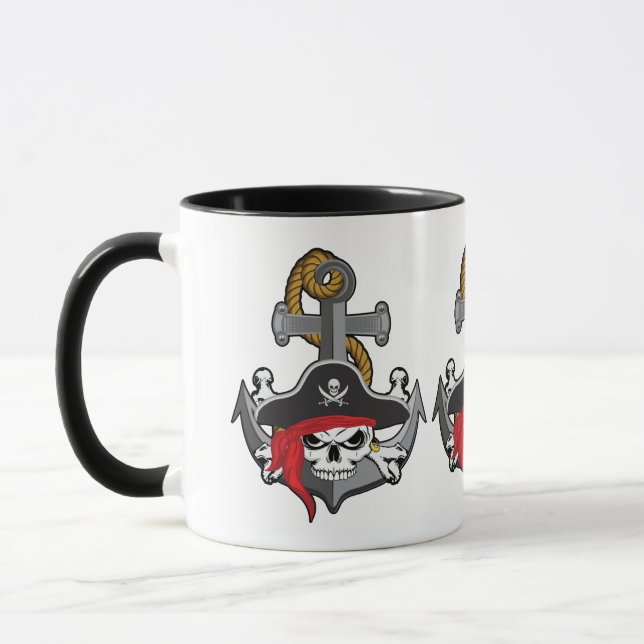 Caneca Pirata - Âncora do crânio (Esquerda)