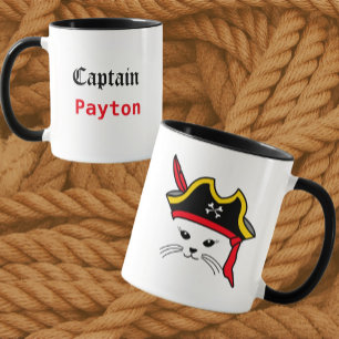 Caneca Pirata de Gatos Personalizável