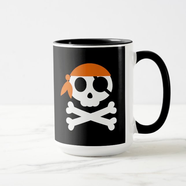 Caneca Pirate Skull Skeleton Bandanna (Direita)