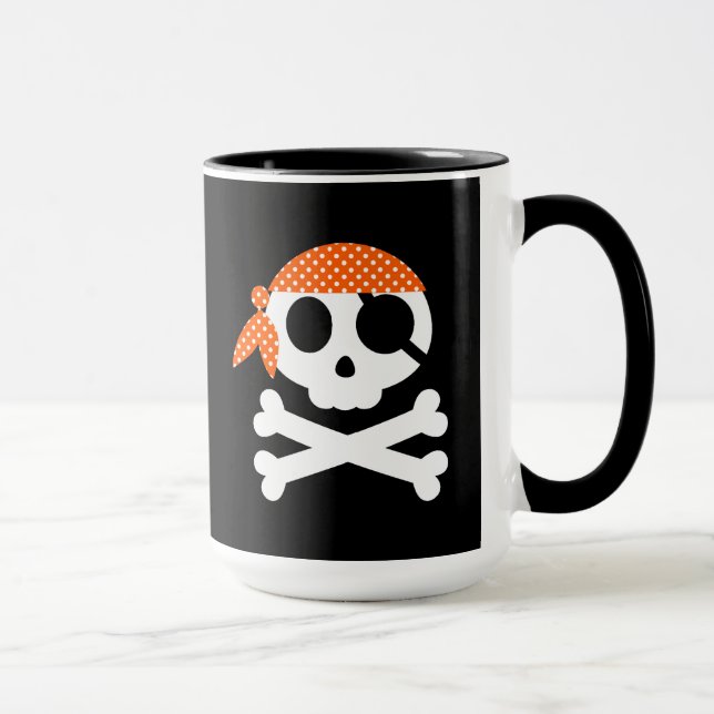 Caneca Pirate Skull Skeleton Bandanna (Direita)