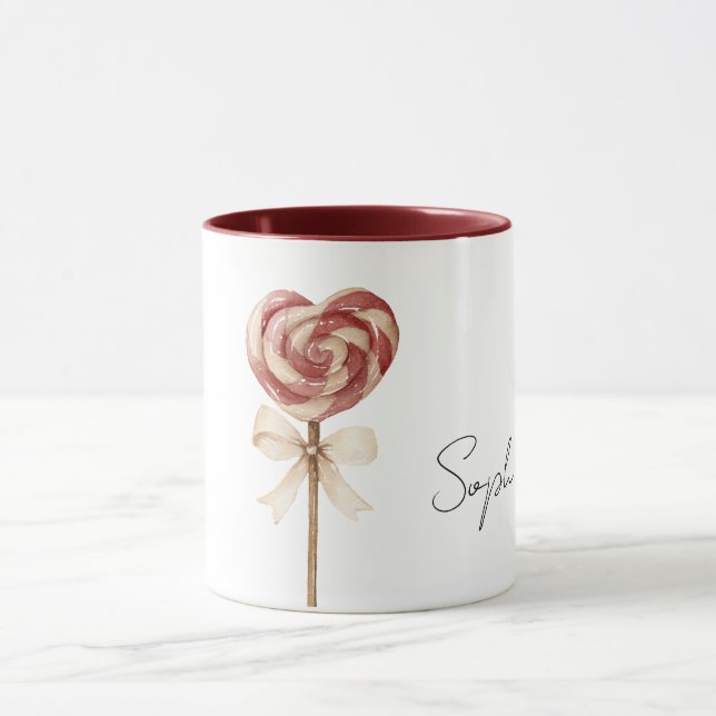 Caneca Pirulito de Coração Vermelho (Centro)