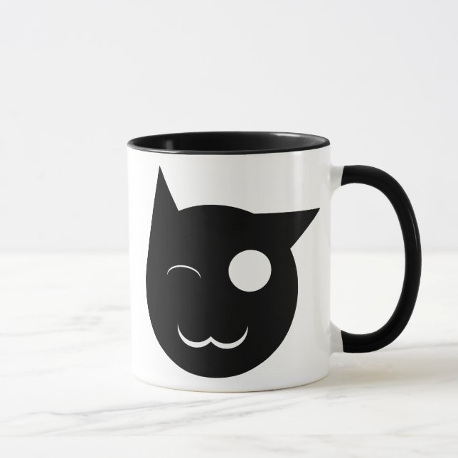 Caneca Pisc o copo do gato preto (Direita)