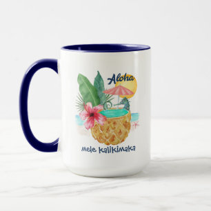 Caneca Piscina de ananás de cavalo marinho Mele Kalikimak