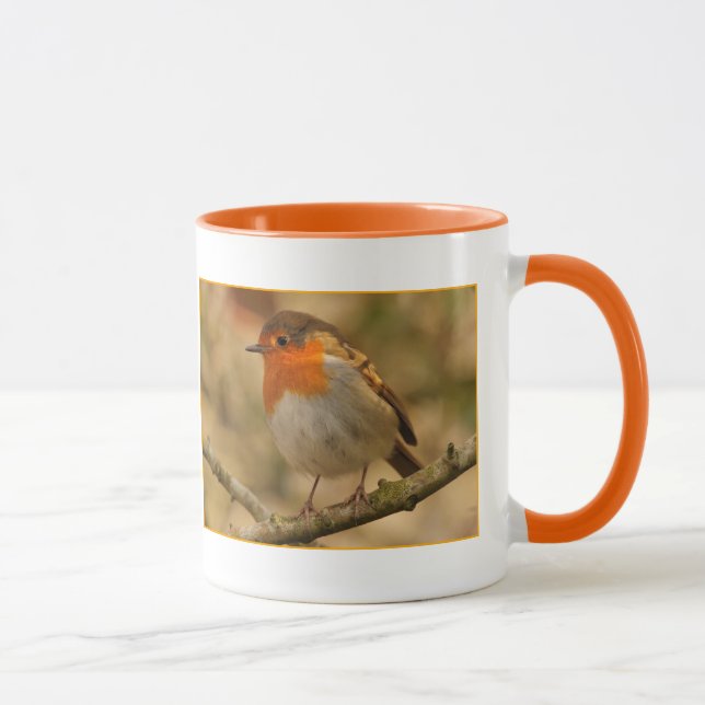 Caneca Pisco de peito vermelho na luz do sol (Direita)