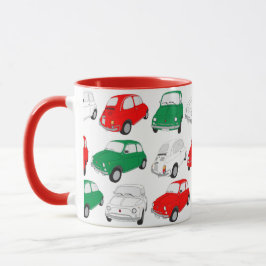 Caneca Pista de Padrão de Carro Italiano Verde, Branco, V