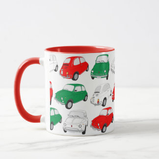 Caneca Pista de Padrão de Carro Italiano Verde, Branco, V