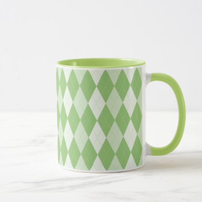 Caneca Pistachio Green Argyle Pale Green Small Diamond Sh (Direita)