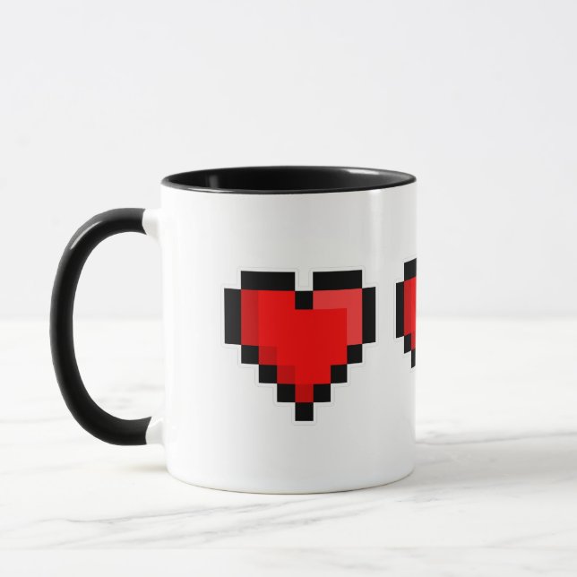 Caneca Pixel Coração de Amor (Esquerda)