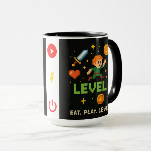 Caneca Pixel Gamer – Estilo Retro de Jogos Level U