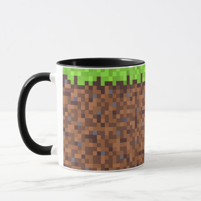 Caneca Pixel grass gamer birthday  (Esquerda)