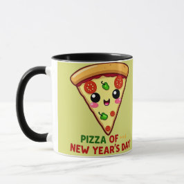Caneca pizza de dia do ano novo