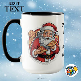 Caneca Pizza engraçada Pizza Christmas Mug editável