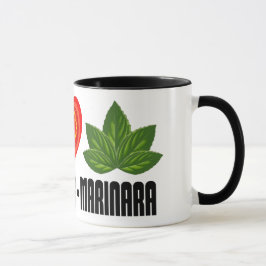 Caneca Pizza - Sinal de Paz Tomato Heart e Folhas de Basi
