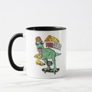 Caneca Pizzasaurus Cool Skater T-Rex Amante de Piz