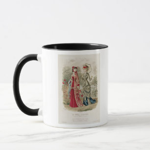 Caneca Placa de forma que mostra chapéus e vestidos