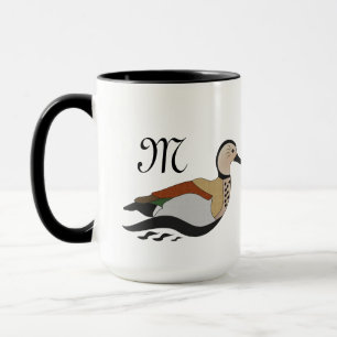 Caneca Placa de Nadação de Pato Teal Anel Adorável