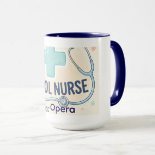 Caneca Placa Personalizada de Enfermeira Escolar Vintage
